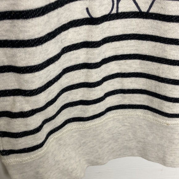J Crew Cheers Black and White Stripe Blue Lettering Size M Cotton blend - Picture 3 of 7